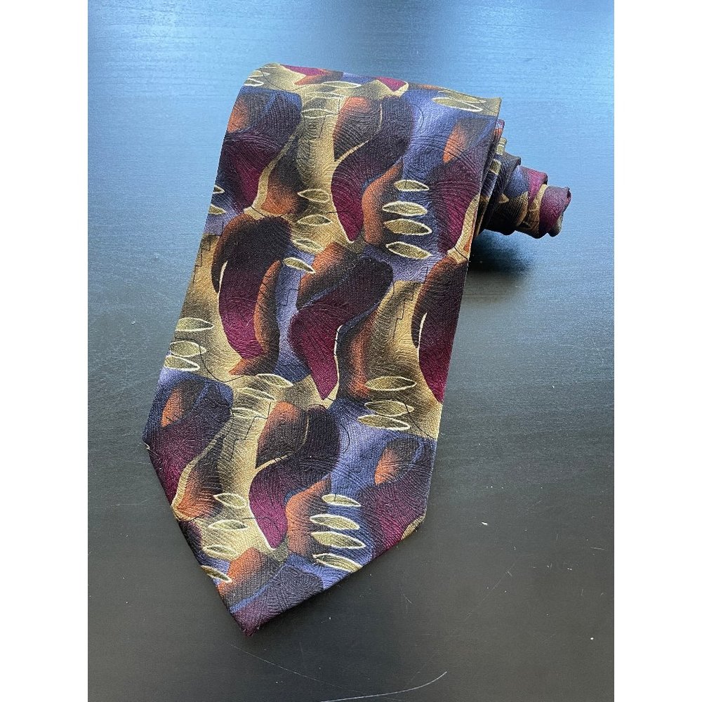 Vintage Jerry Garcia Duckworm Alarm Necktie Collection 14 Fourteen Brown Red Pur